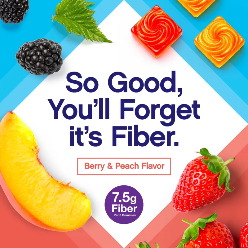 So good, you will forget it is fiber — Fiber Well gummies, berry and peach flavor, 7.5g fiber